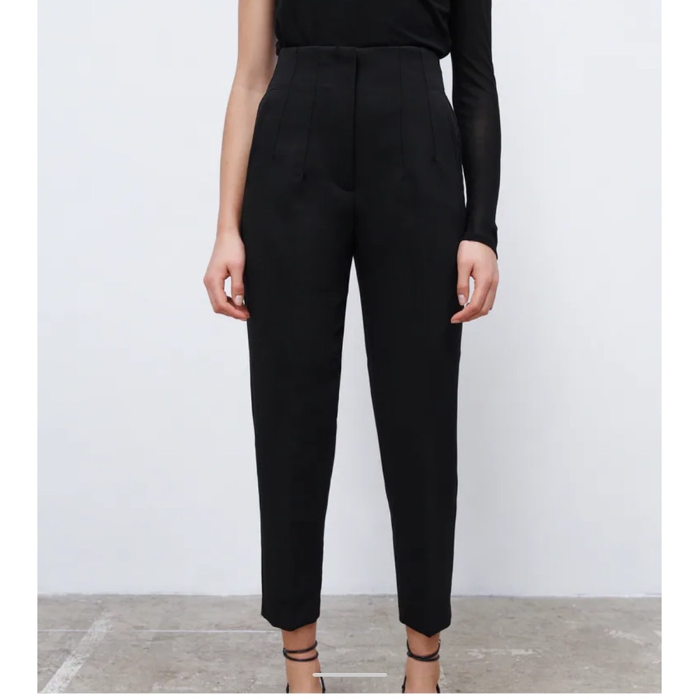 Zara Blogger Favorite High Rise Skinny Pleated Trousers